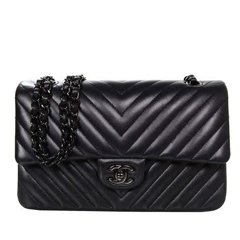 chanel chevron all black|Chanel Chevron Black Handbag .